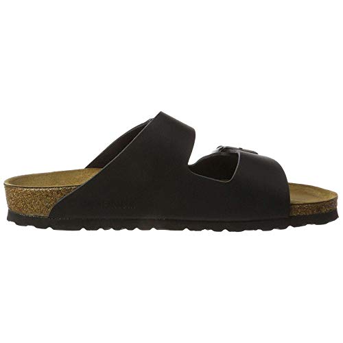 BIRKENSTOCK ARIZONA NARROW LEATHER UNISEX SANDALS SIZE 10 MEN/12 WOMEN BLACK - Like New