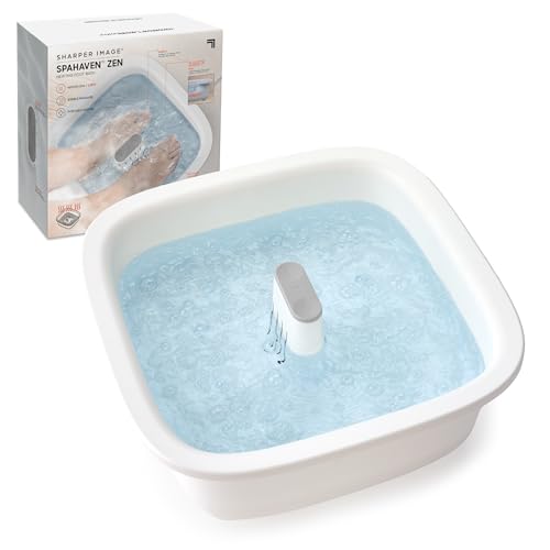 Sharper Image SpaHaven Zen Heating Foot Bath Splash Guard Control White - Like New