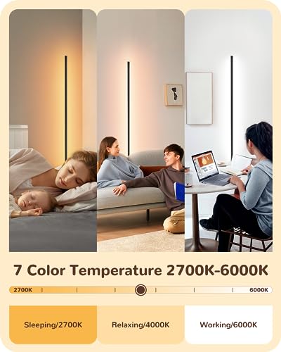 EDISHINE LED Corner Lamp, Set of 2 Minimalist Dimmable Tall - Scratch & Dent