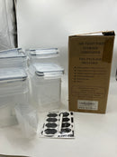 VTOPMART PLASTIC AIRTIGHT FOOD STORAGE CONTAINERS WITH LIDS, 8PC- CLEAR/BLACK Like New