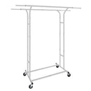 FISHAT SILVER HEAVY DUTY DOUBLE ROD GARMENT RACK HANGING CLOTHES, CHROME - Like New