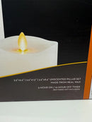LUMINARA REAL FLAME-EFFECT CANDLE SET OF 3 WITH REMOTE AND TIMER - WHITE - Like New