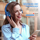 ZIHNIC ACTIVE NOISE CANCELLING HEADPHONES 40H PLAYTIME BLUETOOTH - BLUE - Like New