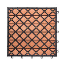 Outdoor Patio 6-Slat Eucalyptus Interlocking Deck Tile - Brand New