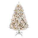 NATIONAL TREE COMPANY 6FT PRE-LIT FLOCKED ACACIA ARTIFICIAL XMAS TREE GREEN - Like New