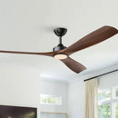 PARROT UNCLE 60 IN. INDOOR LED CEILING FAN LIGHT REMOTE F8310110V - MATTE BLACK - Like New