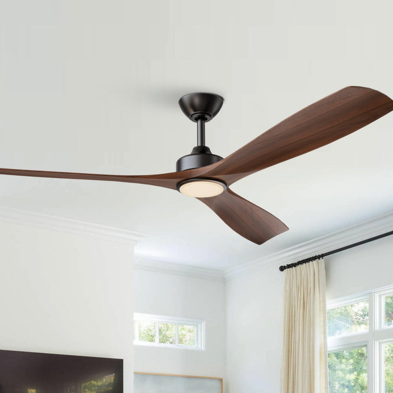 PARROT UNCLE 60 IN. INDOOR LED CEILING FAN LIGHT REMOTE F8310110V - MATTE BLACK - Like New