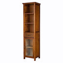 Teamson Home Avery Wooden Bathroom Linen Tower Cabinet ELG-544 - OAK - Like New