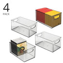 mDesign Plastic Rectangular Drawer Organizer Storage Bin Holder - 4 Pack - Smoke - Brand New