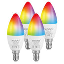 XODO SMART WI-FI A19 CANDELABRA LED BULBS DIMMABLE APP & VOICE 4-PACK - WHITE - Like New