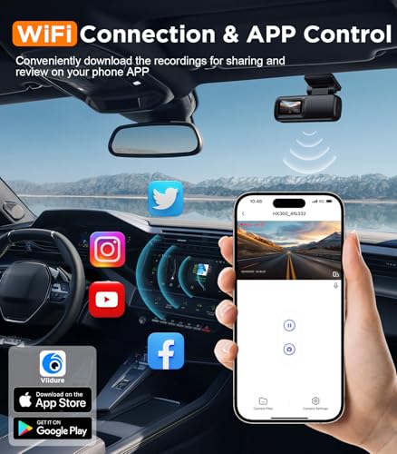 TECIVAL DASH CAM FRONT WIFI FHD 1080P 32G SD CARD - BLACK - Like New