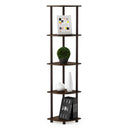 FURINNO TURN-N-TUBE CORNER SHELF 5 TIER CORNER BOOKSHELF 99811 - WALNUT - Like New