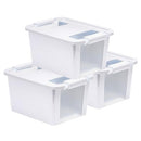 Curver Set of 3 Small VersaBox Plastic Organization and Storage Box - White - Brand New