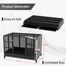 RERORD 48 Inch Heavy Duty Dog Crate with Wheels GL-PD-001-BLACK-48IN - Black - Like New