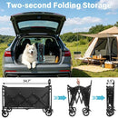 EXOVYN COLLAPSIBLE WAGON CART - FOLDING UTILITY 500LBS HEAVY DUTY (BLACK, 220L) - Like New
