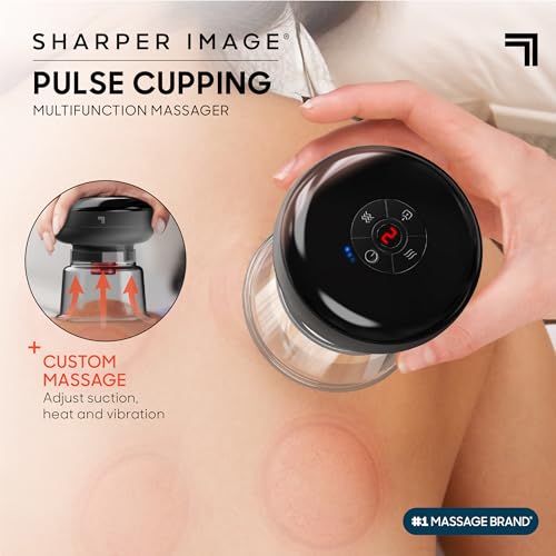 Sharper Image® Pulse Cupping Therapy Massager Set – Heat & Vibration, 4 - Like New