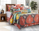 Virah Bella Quilt Bedding Set King Hibiscus Reversible 2 Matching Shams - Brand New