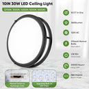 TOBUSA 30W FLUSH MOUNT CEILING LIGHTS BLACK 10INCH LED CEILING 2PACK - BLACK - Like New