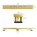 NEODRAIN 24-IN BRUSHED BRASS RECTANGULAR LINEAR SHOWER DRAIN - GOLD - Like New