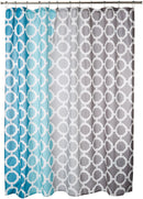 90 BY DESIGN LAB DANI PRINTED 72X72 SHOWER CURTAIN TEAL MULTICOLOR GRAY - Like New