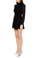 00500899 Forever 21 Women's Chiffon Keyhole Tie-Waist Mini Dress Black XS - Brand New