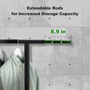 ikloo Heavy Duty Clothes Rack with Wheels load 130 LBS B0DGTRRFY7 - Black - Brand New