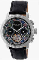 Heritor Automatic Aura Men's Semi-Skeleton Watch Silver/Black HERHR3501 - Like New