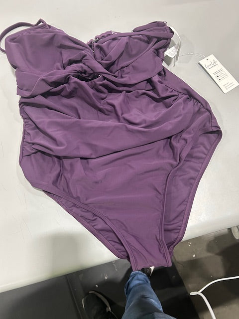 LIVE LIFE ON THE BEACH ONE PIECE SWIMSUIT - SIZE: WOMEN M - DARK PURPLE - Like New