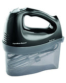 HAMILTON BEACH HAND MIXER WITH SNAP-ON CASE 62683G - BLACK - Like New