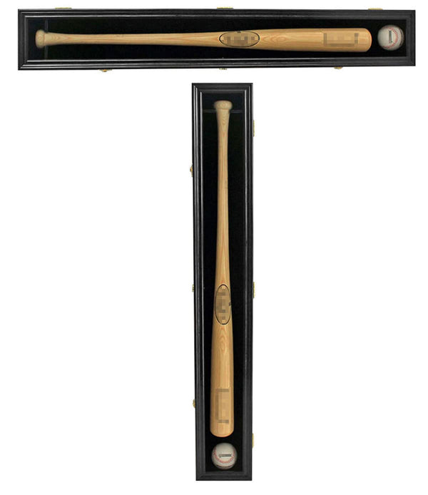 DISPLAYGIFTS PRO COLLECTOR'S BASEBALL BAT DISPLAY CASE FRAME W/ACRYLIC - BLACK - Like New