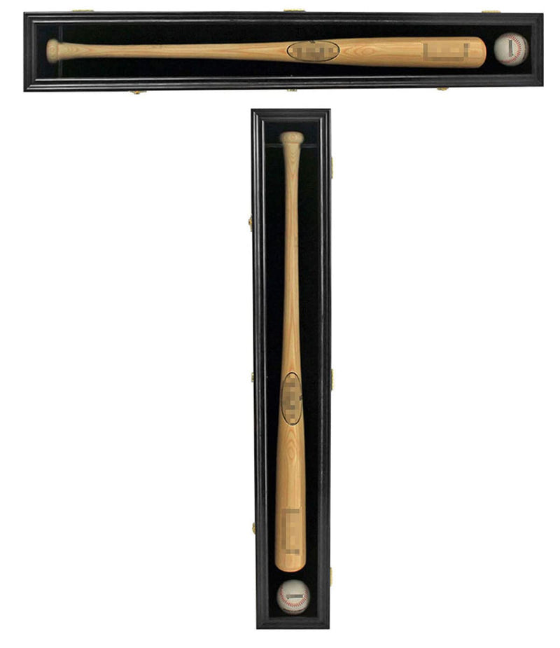 DISPLAYGIFTS PRO COLLECTOR'S BASEBALL BAT DISPLAY CASE FRAME W/ACRYLIC - BLACK - Like New