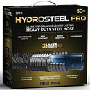 EMSON HYDROSTEEL PRO 50FT GARDEN HOSE AS SEEN ON TV WATER HOSE, 500 PSI - BLACK - Like New