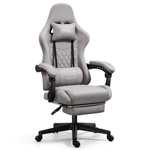 Darkecho Gaming Chair Fabric with Footrest,Massage Office Chair with Pocket - Like New