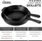 CUISINEL CAST IRON SKILLET WITH LID SET 10” AND 12" PO11033 - BLACK - Like New