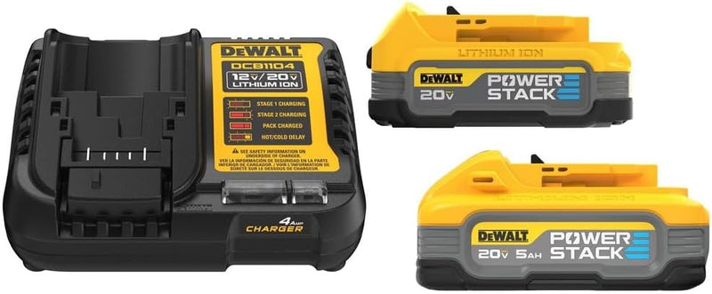 Dewalt 20V MAX POWERSTACK Batteries and Charger Starter Kit - BLACK/YELLOW - Like New