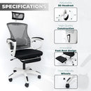 QuDez Ergonomic Office Chair w/Reclining High Back Adjustable Headrest Foot - Brand New