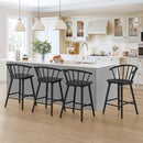 LUE BONA BLACK 24-IN H COUNTER HEIGHT WOOD BAR STOOL 2 - PACK BLACK 20.9'' W - Like New