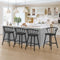 LUE BONA BLACK 24-IN H COUNTER HEIGHT WOOD BAR STOOL 2 - PACK BLACK 20.9'' W - Like New
