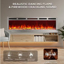 TURBRO 60 IN SMART WI-FI INFRARED ELECTRIC FIREPLACE - SILVER - Like New