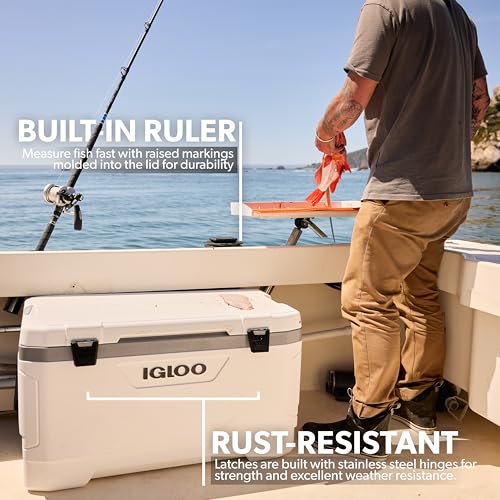 IGLOO COOLERS MARINE SERIES 100 QT - WHITE - Like New