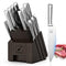 IMARKU 16 PIECE KNIFE SET, STAINLESS STEEL, KITCHEN SHARPENER K19 - DARK GRAY - Like New