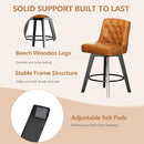 MINCETA COUNTER STOOL 26" 360 FREE SWIVEL BAR STOOL PU LEATHER BROWN Set of 2 - Like New