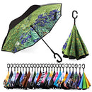 SIEPASA 49/56 Inch Inverted Reverse Umbrella, XL Double Canopy (IRISES, 49") - Brand New
