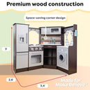 KidKraft Ultimate Corner Wooden Play Kitchen with Lights & Sounds - Espresso - Like New