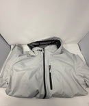 HELLY HANSEN MEN’S CREW HOODED MIDLAYER JACKET 2.0 - SIZE: MEN L - 853 GRAY FOG - Like New