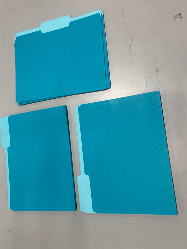 OFFICE DEPOT 2-TONE FILE FOLDERS, 1/3 CUT, LETTER SIZE, PACK OF 24 - TEAL - Like New