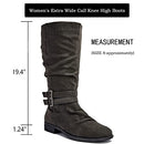 Luoika Women's Extra Wide Calf Slouchy Boots Black, Size 10XW - Like New