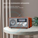 ONCHEER RETRO VINTAGE WOOD BLUETOOTH FM HOME RADIO 15W SUBWOOFER STEREO - Like New