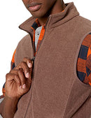 AMAZON ESSENTIALS MEN'S FULL-ZIP POLAR FLEECE VEST BROWN HEATHER M - Brand New