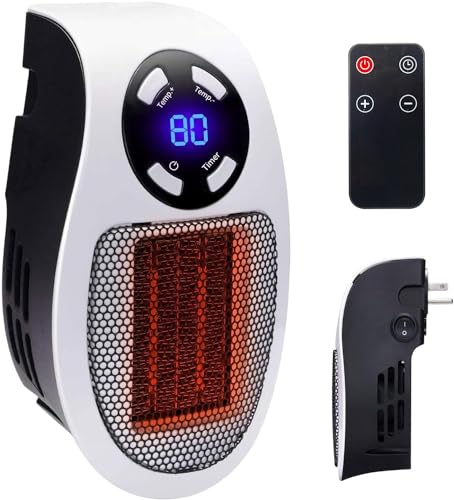 450W Space Heater Remote Wall Outlet Electric Space Heater  MH04G - White - Like New